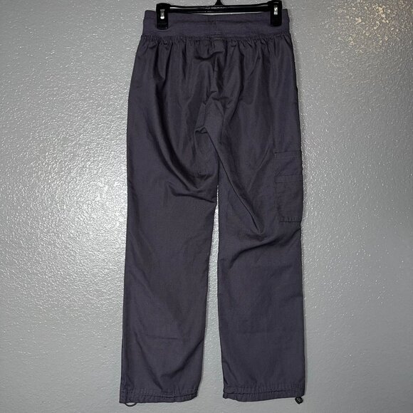 Green Town Gray Cargo Scrub Pants Women’s Medium – Drawstring Waist, Zip Pocket, - Picture 5 of 6